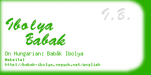 ibolya babak business card